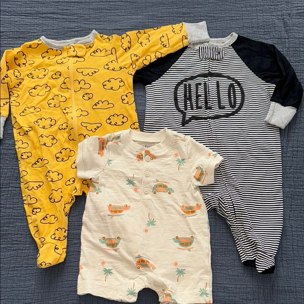 3 Newborn One Piece Sets NWOT - Picture 1 of 4